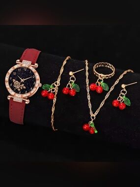 NEW Cherry Charm Jewelry & Watch Set ✨🍒
